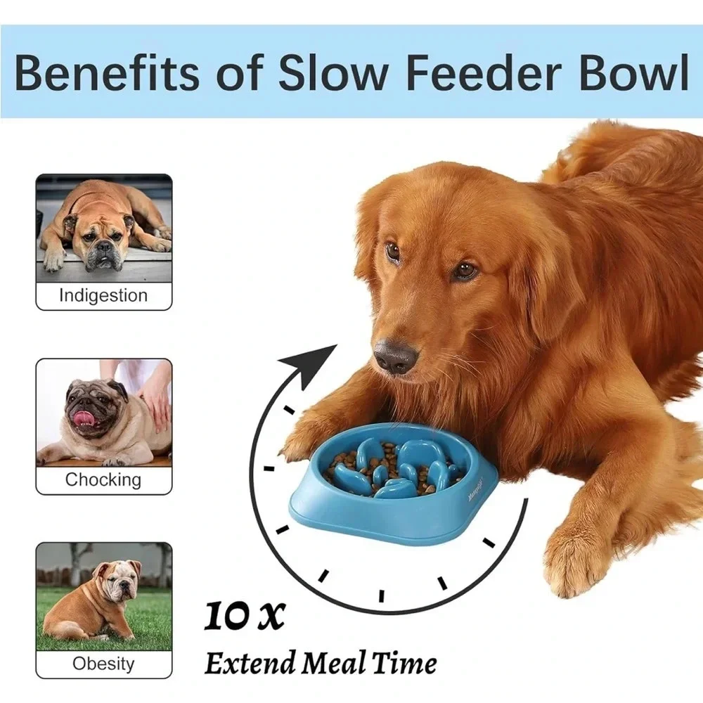 🆕 Slow Feeder Dog Bowls 2PCS